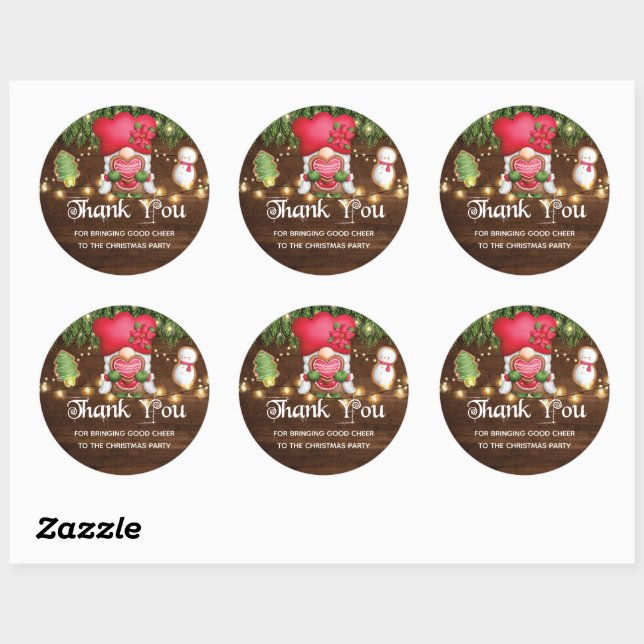 Christmas Party Personalised Classic Round Sticker (Sheet)