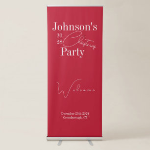 Christmas Party Personalised Typography Retractable Banner