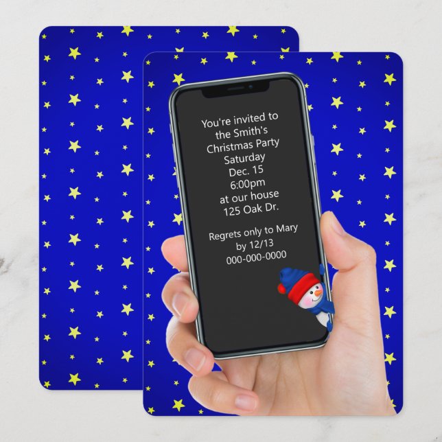 Christmas Party Phone Text Message  Invitation (Front/Back)