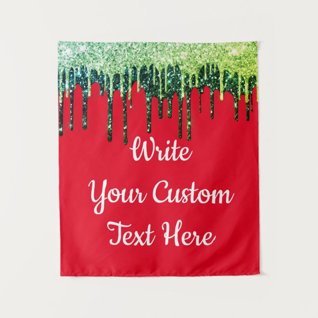 Christmas Party Photo Booth Backdrop Holiday Drop Tapestry (Front)