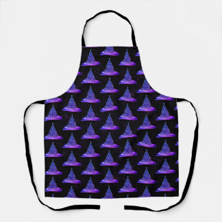 Christmas Party Pink Blue Tree Winter Black Rustic Apron