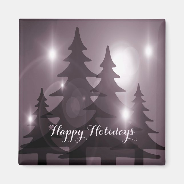 Christmas Party Pink Trees Holiday Winter Elegant Magnet (Front)