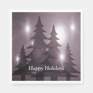 Christmas Party Pink Trees Holiday Winter Elegant Napkin