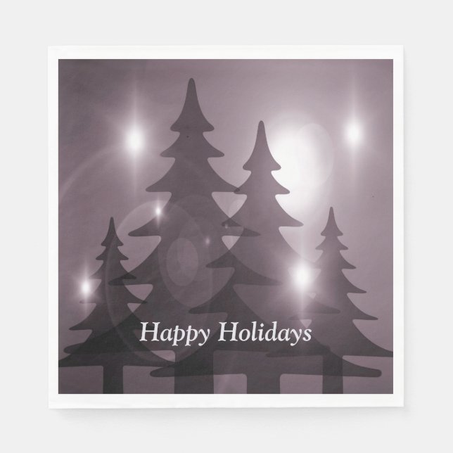 Christmas Party Pink Trees Holiday Winter Elegant Napkin (Front)