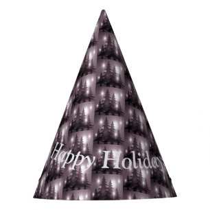 Christmas Party Pink Trees Holiday Winter Elegant Party Hat