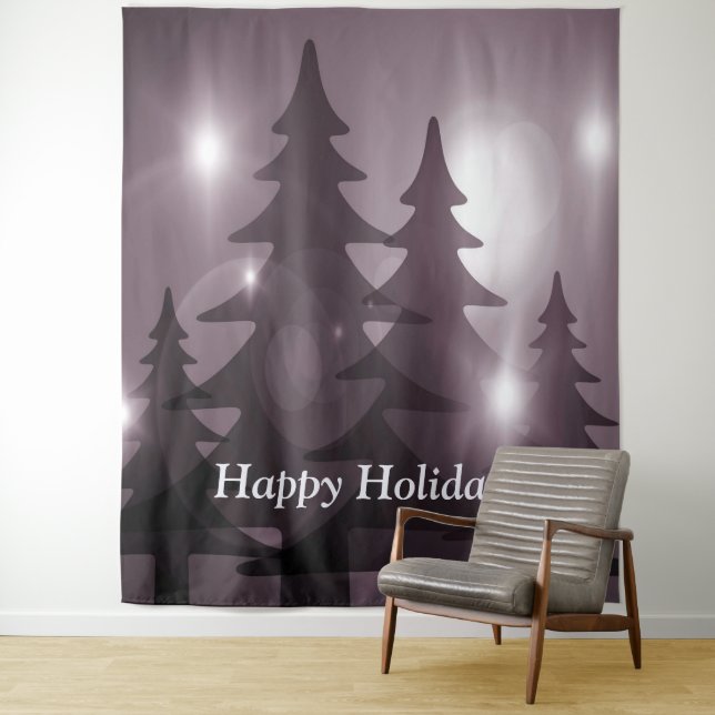 Christmas Party Pink Trees Holiday Winter Elegant Tapestry (In Situ)