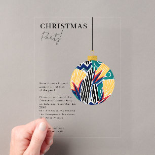 Christmas Party Preppy Ornament Xmas Acrylic Invitations