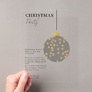 Christmas Party Preppy Ornament Xmas Acrylic Invitations