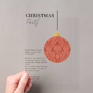 Christmas Party Preppy Ornament Xmas Acrylic Invitations