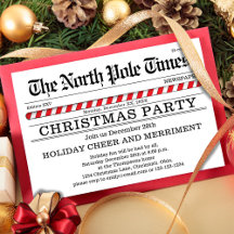 Christmas Party Red and White Newspaper 