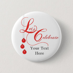 Christmas Party Red Lace 6 Cm Round Badge