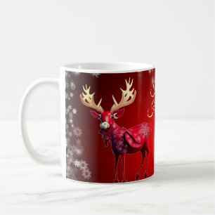 Christmas Party Red Reindeer Winter Holidays Coffee Mug