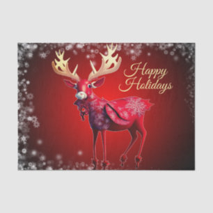 Christmas Party Red Reindeer Winter Holidays Tissue Paper
