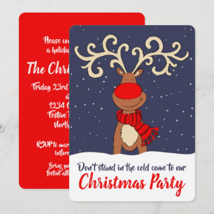 Christmas party reindeer come in invitations