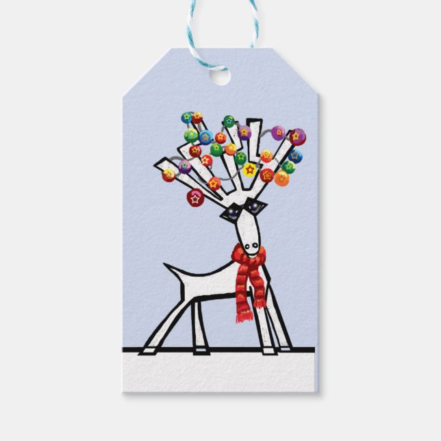 Christmas party reindeer gift tags (Front)