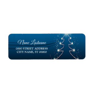 Christmas Party Return Address Reindeer Blue White