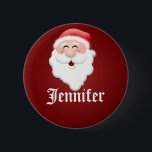 Christmas Party Santa Claus Name Tags 6 Cm Round Badge<br><div class="desc">Christmas Party Santa Claus Name Tags. Holiday Name Badge Template Red Buttons. Hello my name is... .. Winter Wonderland Christmas Scene.</div>