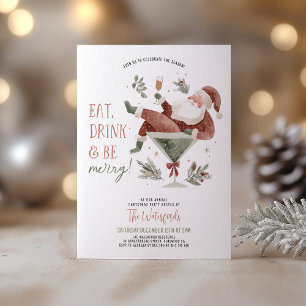 Christmas Party Santa Martini  Invitation