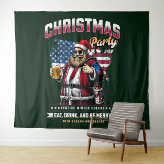 Christmas Party Santa Tapestry | Festive Wall Deco