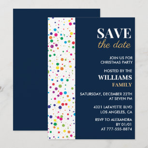 Christmas Party Save the date Confetti Invitation