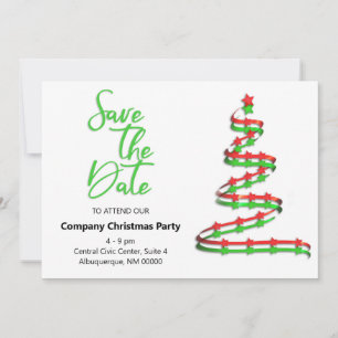 Christmas Party Save The Date Contemporary Tree