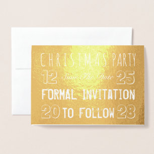Christmas Party Save The Date Foil Card