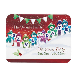 Christmas Party, Save the Date, Jolly Snowmen Magnet