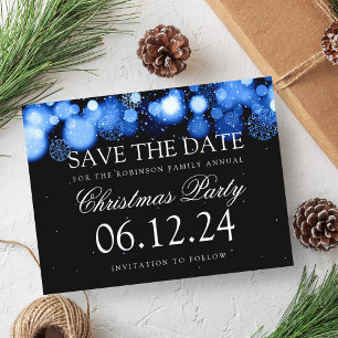 Christmas Party Save The Date Winter Wonder Blue Announcement Postcard