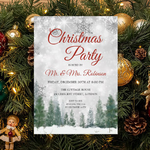 Christmas Party Silver Winter Wonderland  Invitation