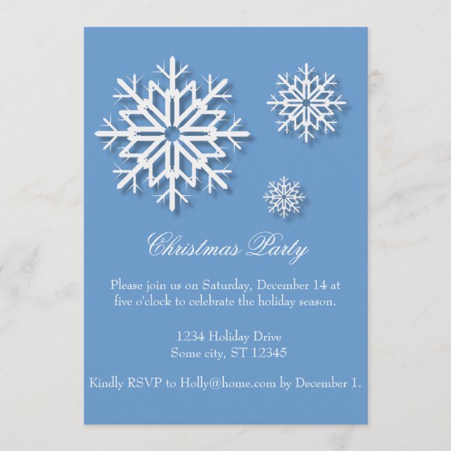 Christmas Party Snowflakes on Blue Programme (Front)
