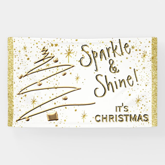 Christmas Party, Sparkle, Hanging Banner (Horizontal)
