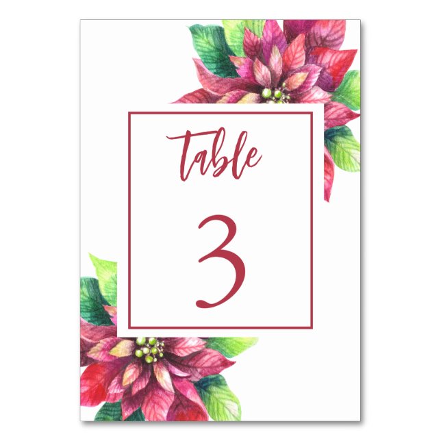 Christmas Party Table number Card (Front)