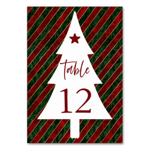 Christmas Party Table number Card