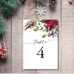 Christmas Party Table number Card