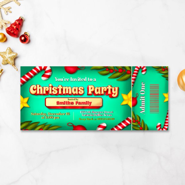 Christmas Party Ticket Invitation  (Creator Uploaded)