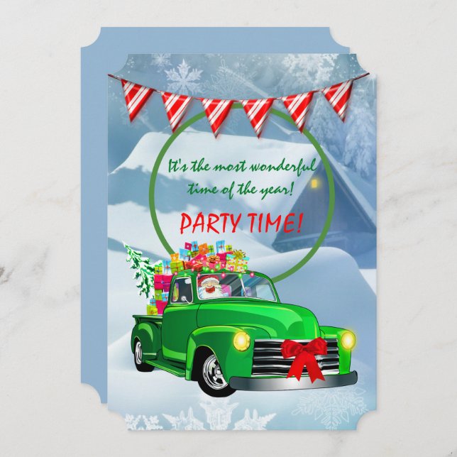 Christmas Party Time Invitation (Front/Back)