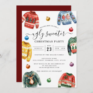 Christmas Party Ugly Sweater Invitation