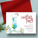 Christmas Party Watercolor Tropical Cocktail Invitation<br><div class="desc">A cute beach Christmas invitations feature a watercolor blue hawaii cocktail and botanicals. The words "Cocktail Party" are set in fun hand lettered type. A charming choice for a tropical themed holiday party. Unique watercolor art and design by Victoria Grigaliunas of Do Tell A Belle. To see more holiday party...</div>