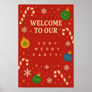Christmas Party Welcome Sign   Playful Poster