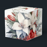 Christmas Party White Red Flowers Holidays Elegant Favour Box<br><div class="desc">Christmas Party White Red Flowers Holidays Elegant Favour Boxes. Unique,  beautiful,  stylish design. Easy to be personalised. Font style,  size and colours can be changed. Matching items available.</div>