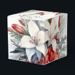 Christmas Party White Red Flowers Holidays Elegant Favour Box<br><div class="desc">Christmas Party White Red Flowers Holidays Elegant Favor Boxes. Unique,  beautiful,  stylish design. Easy to be personalized. Font style,  size and colors can be changed. Matching items available.</div>