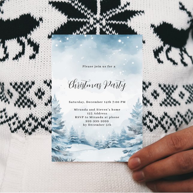 Christmas party winter forest snow landscape invitation (Creator Uploaded)