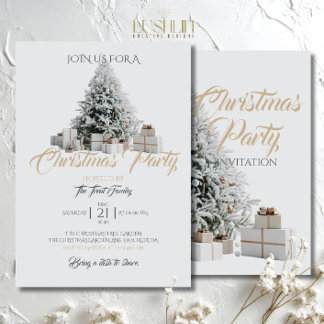 Christmas Party with Tree and Presents Invitation