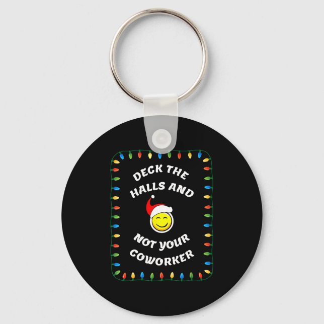 Christmas Party Workplace Funny Design  Key Ring (Front)