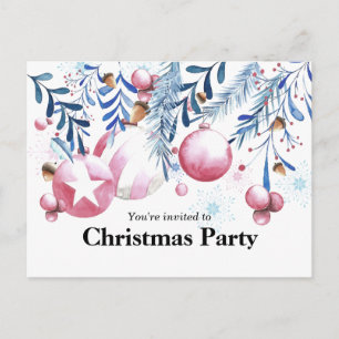 Christmas Party xmas tree Postcard invitation