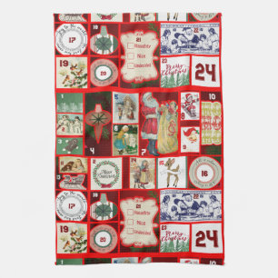 christmas past kitchen towel