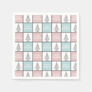 Christmas Pastel Blue and Pink Modern Pattern Napkin