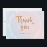 Christmas Pastel Winter Snowflake Baby Shower Thank You Card<br><div class="desc">Express your gratitude with this elegant winter thank you card, designed to beautifully complement the Christmas Pastel Winter Snowflake Baby Shower Invitation. A soft watercolor wash of pale ice blue and blush pink creates a dreamy seasonal backdrop, while delicate snowflake dust sparkles along the edges. Tiny translucent crystal accents form...</div>