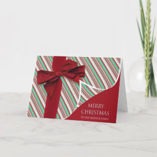 Christmas Pastor and Family Gift Large Bow Card