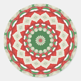 Christmas Patchwork Classic Round Sticker